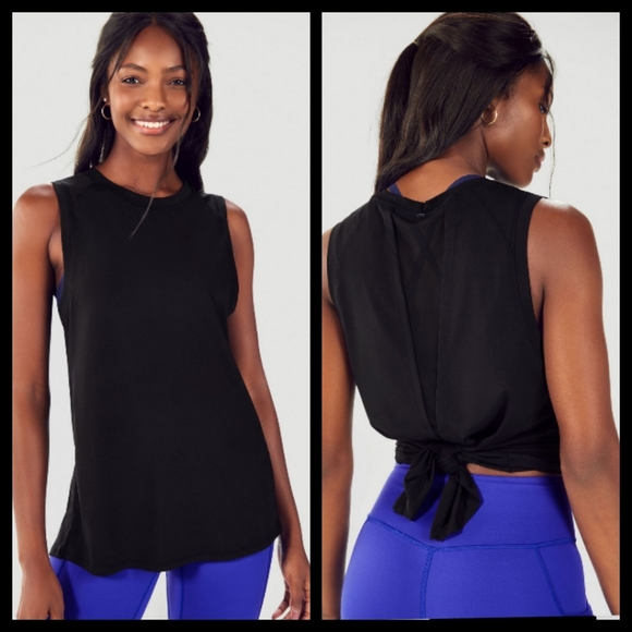 Fabletics Tops - FABLETICS MONET V-BACK TIE TANK TOP L